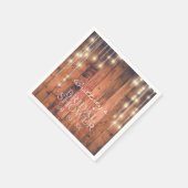 糸素朴灯付き木材 |ブライダルシャワー スタンダードカクテルナプキン (角)