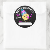 糸絵文字キッシー顔編み物クロチェットクリスマス ラウンドシール (バッグ)