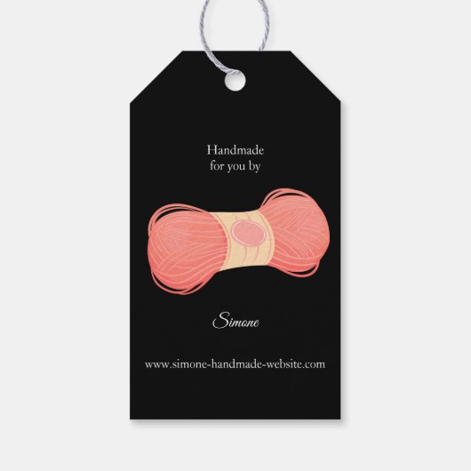 糸編み物クロシェ手作りウールを作る ギフトタグ (裏面)