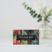 糸編み物レッドグリーンウール 名刺 (スタンド正面)