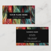 糸編み物レッドグリーンウール 名刺 (正面/裏面)