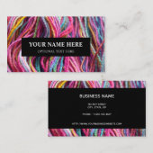 糸編み物手紡機テクスチャピンク写真 名刺 (正面/裏面)