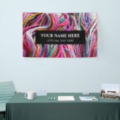 糸編み物手紡機テクスチャピンク写真II 横断幕 (トレードショー)