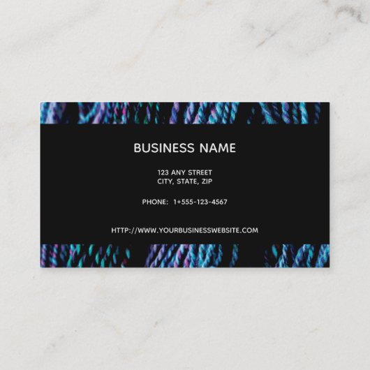 糸編み物手紡織写真 名刺 (裏面)