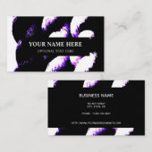 糸編み物白紫黒 名刺 (正面/裏面)