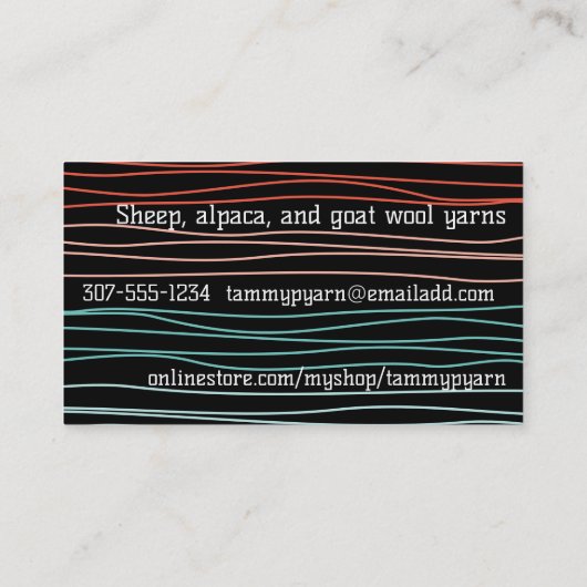 糸編み物編み機のボール 名刺 (裏面)