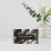 糸編み物茶ベージュクリームアルパカ糸 名刺 (スタンド正面)