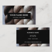 糸編み物茶ベージュクリームアルパカ糸 名刺 (正面/裏面)