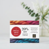 糸編み物裁縫布カスタム布クーポンディスカウント ポストカード (スタンド正面)