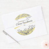 糸編み物針ラブステッカーで手作り ラウンドシール (封筒)