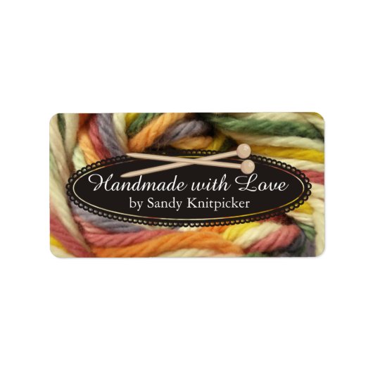 糸編み物針編みカラフル糸 ラベル (正面)