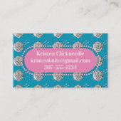 糸編み物針編み機ヴィンテージバラ 名刺 (裏面)