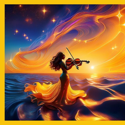 糸製黒及び金ゴールドフラクタル ポスター