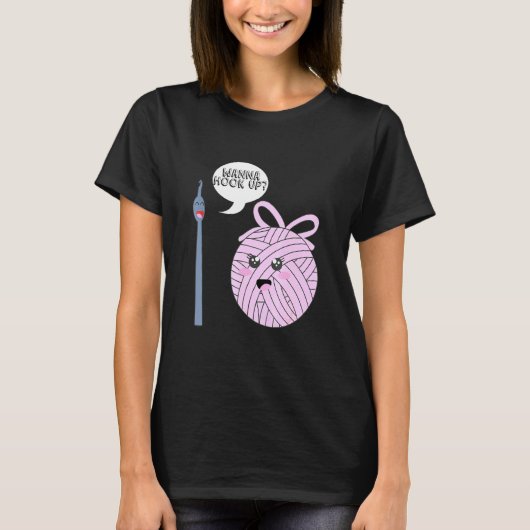 糸赤いハート糸糸糸条ビー糸綿糸 Tシャツ (正面)