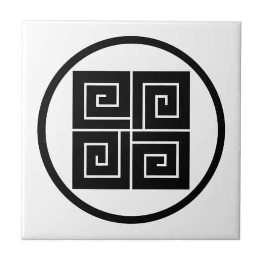 糸輪に四つ稲妻 タイル (正面)