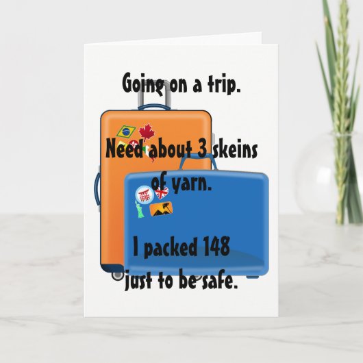 糸、グリーティングカード、ニット用ノートカード カード (正面)