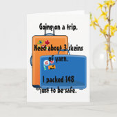 糸、グリーティングカード、ニット用ノートカード カード (黄色い花)