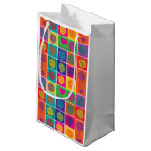 糸、糸、糸ブロックパターン（の模様が）ある スモールペーパーバッグ (裏面アングル)