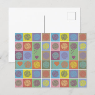 糸、糸、糸ブロックパターン（の模様が）ある ポストカード