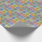 糸、糸、糸ブロックパターン（の模様が）ある ラッピングペーパー (角)