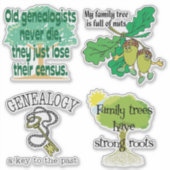 系図学おもしろいことわざビニル シール (正面)