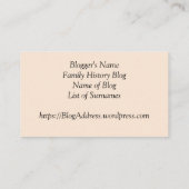 系図学のブロガーカード 名刺 (裏面)