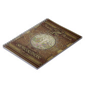 系図学の系譜の金ゴールドのヴィンテージの一見 ノートブック (左側)