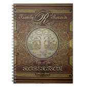 系図学の系譜の金ゴールドのヴィンテージの一見 ノートブック (正面)