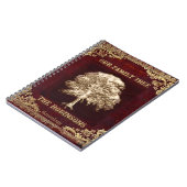 系図学の系譜の金ゴールドのヴィンテージの一見 ノートブック (左側)