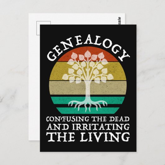 系図学は死者を混乱させ、生き物を苛立たせる ポストカード (正面/裏面)