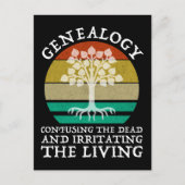 系図学は死者を混乱させ、生き物を苛立たせる ポストカード (正面)