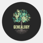系図学ツリーハンドファミリーツリーヒストリアンギフト ラウンドシール (正面)