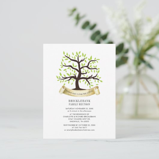 系図学ツリーファミリー懇親会年間パーティー インビテーションポストカード (スタンド正面)