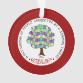 系図学ホリデーパッチワークファミリーツリーおもしろいギフト オーナメント (裏面)