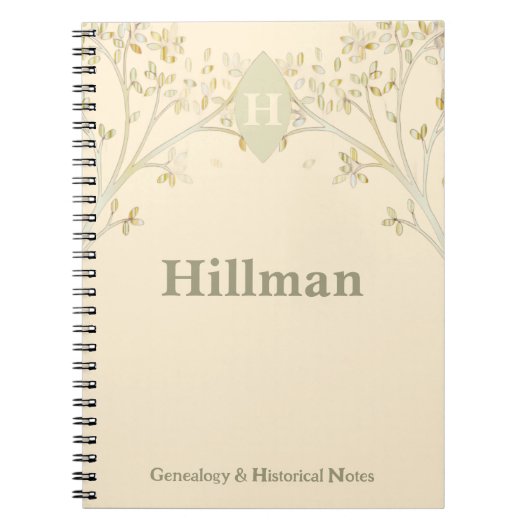 系図学レコードファミリーツリーの祖先ノートBeige ノートブック (正面)