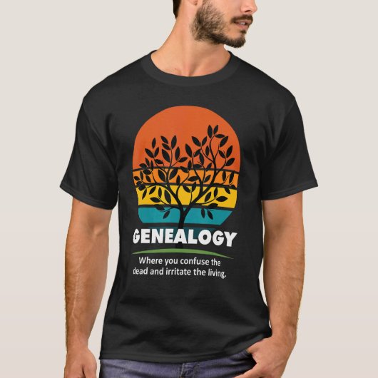 系図学刺激性生活ヴィンテージ祖先レトロT Tシャツ (正面)