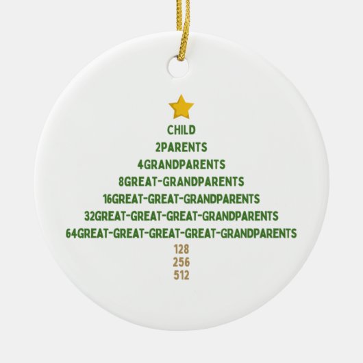 系図学家族歴クリスマス装飾品 セラミックオーナメント (正面)