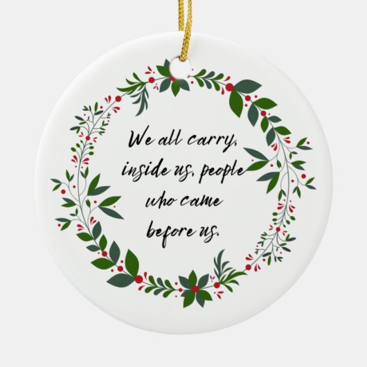 系図学引用文ファミリーヒストリークリスマスオーナメント セラミックオーナメント (正面)