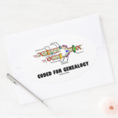 系図学用にコード化（DNA複製） 楕円形シール (封筒)