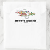 系図学用にコード化（DNA複製） 楕円形シール (バッグ)