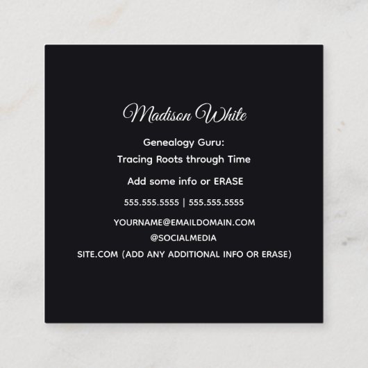 系図学 スクエア名刺 (裏面)