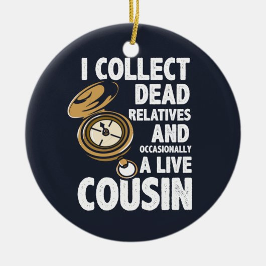 系図家が亡くなった親族を収集 セラミックオーナメント (正面)