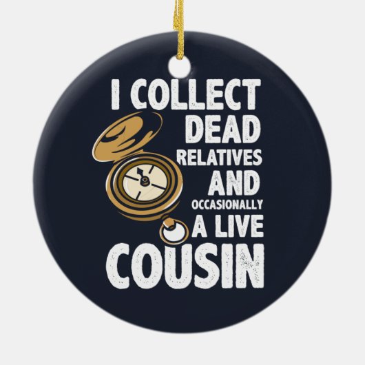 系図家が亡くなった親族を収集 セラミックオーナメント (裏面)