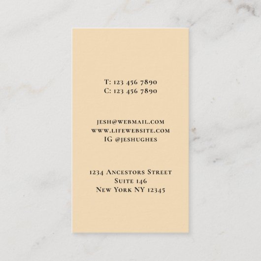 系図家系図ベージュ 名刺 (裏面)