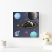 系太陽の惑星 スクエア壁時計 (ホーム)