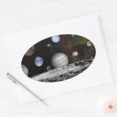 系惑星太陽の 楕円形シール (封筒)