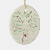 系譜のオーナメント、カスタムな祖父母のギフト、 セラミックオーナメント (右)