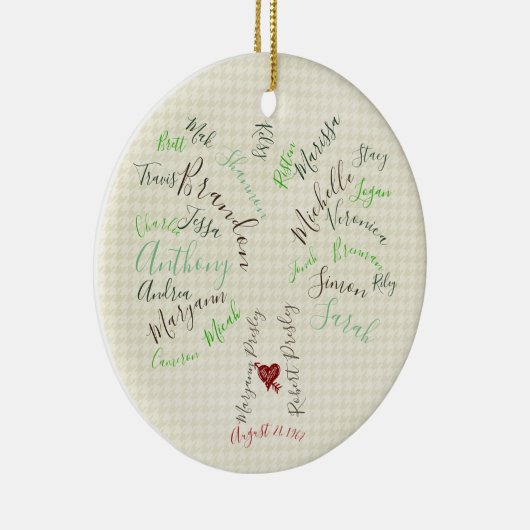 系譜のオーナメント、カスタムな祖父母のギフト、 セラミックオーナメント (右)