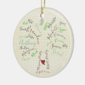 系譜のオーナメント、カスタムな祖父母のギフト、 セラミックオーナメント (左)