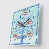 系譜のカスタム5の写真のコラージュの冬フロスト スクエア壁時計 (傾斜)